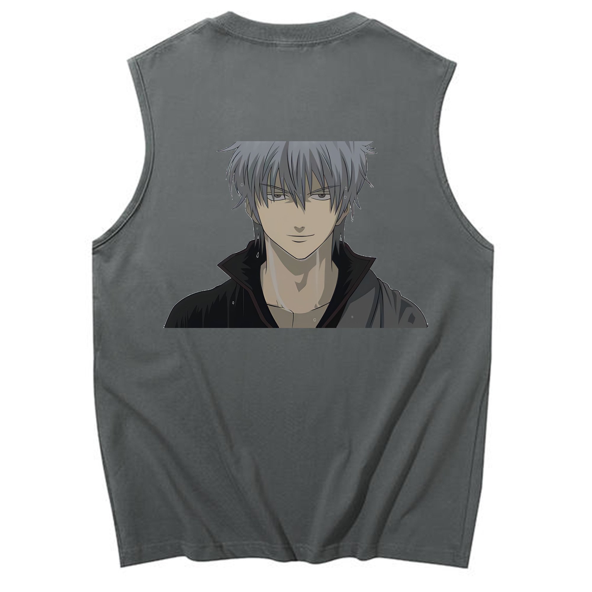 （画像用） ぎんたま 坂田銀時（さかたぎんとき） 神楽 志村新八（しむら しんぱち） GINTAMA Sakata Gintoki Kagura Shimura Shinpachi コットン100％タンクトップ（背面プリント）